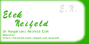 elek neifeld business card